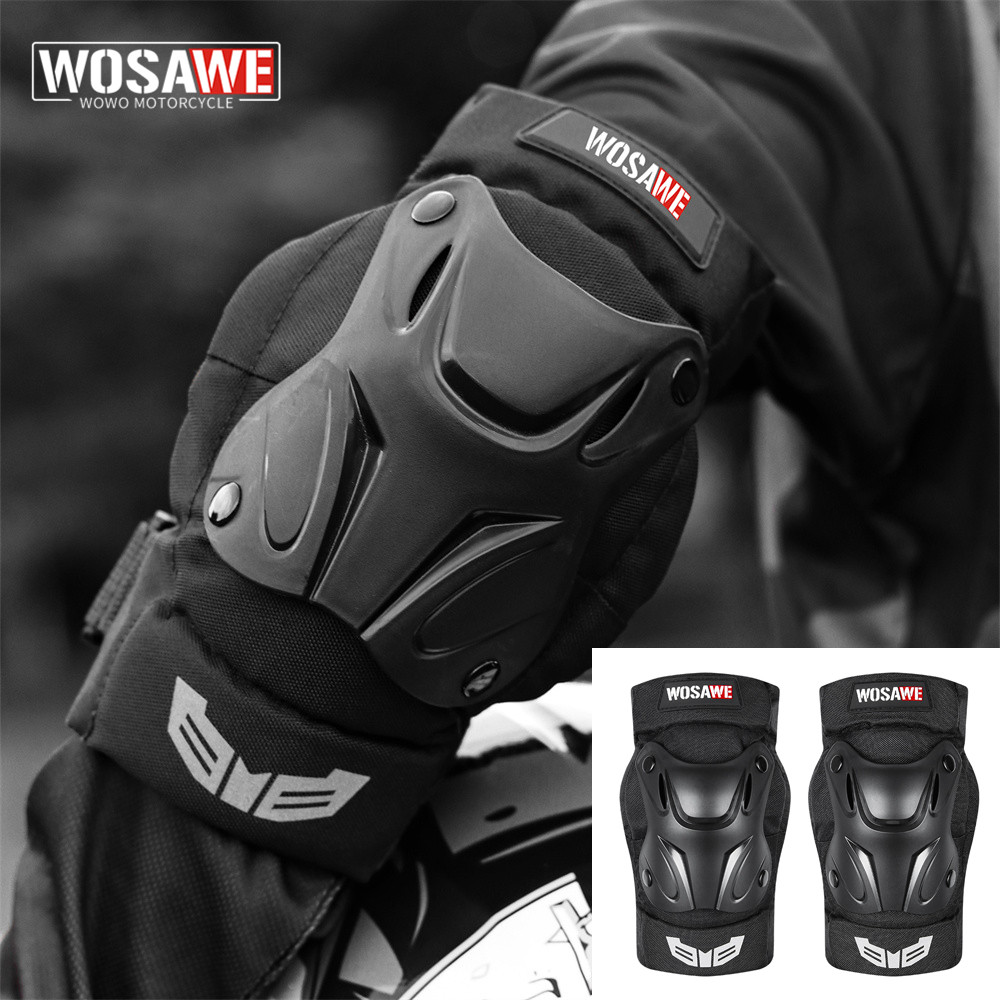 Mountain Biking Knee Pads - WOSAWE Motorcycle Knee Elbow Pads Black