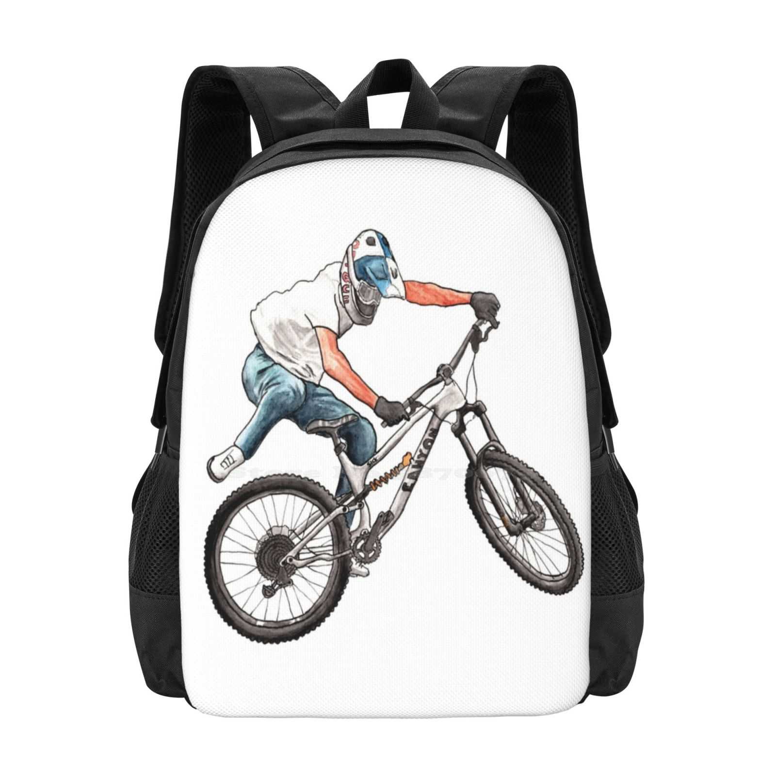 Mountain Biking Cartoon - Fabio Wibmer Nac-Nac School Bag Big