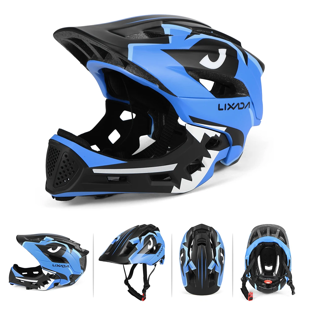 Mountain Biking Full Face Helmet - Lixada Kids Detachable Full Face Bike