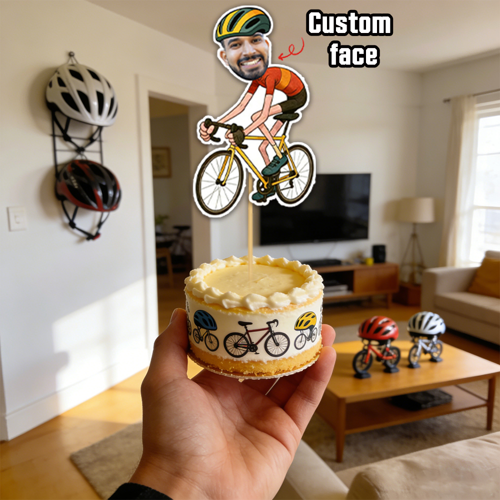 Mountain Biking Cartoon - 6/12/22pcs Personalized Bicycle Cyclist photo face