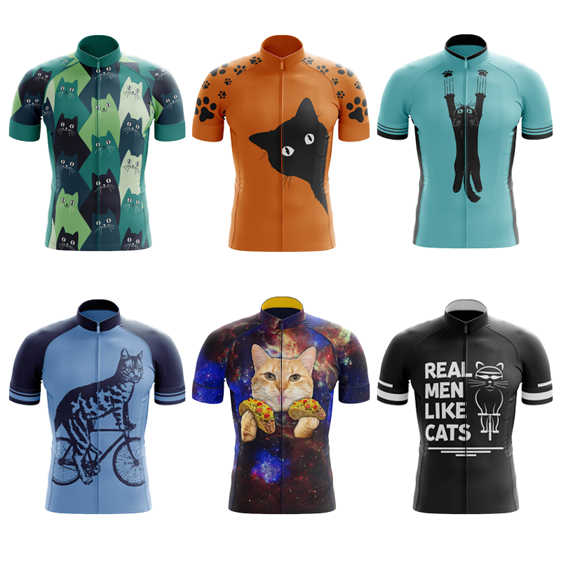 Cycling Jersey Men CARTOON CAT – Mountain Biking Cartoon Bewertung und Preis