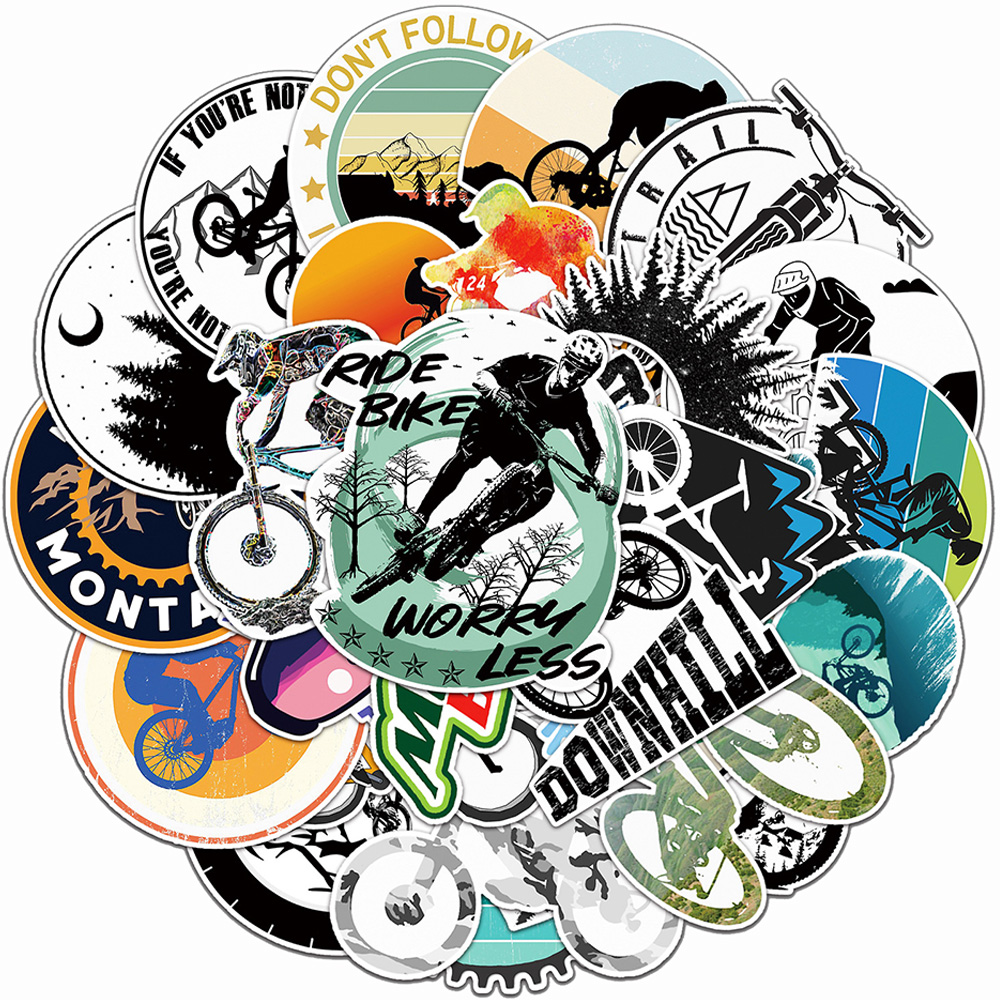 10/30/50pcs Cool Cartoon Bicyc – Mountain Biking Cartoon Bewertung und Preis
