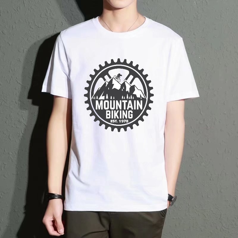 Men's Black Round-Neck Short-S – Mountain Biking Cartoon Bewertung und Preis