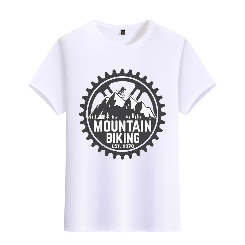 Men's Black Round-Neck Short-S – Mountain Biking Cartoon Bewertung und Preis